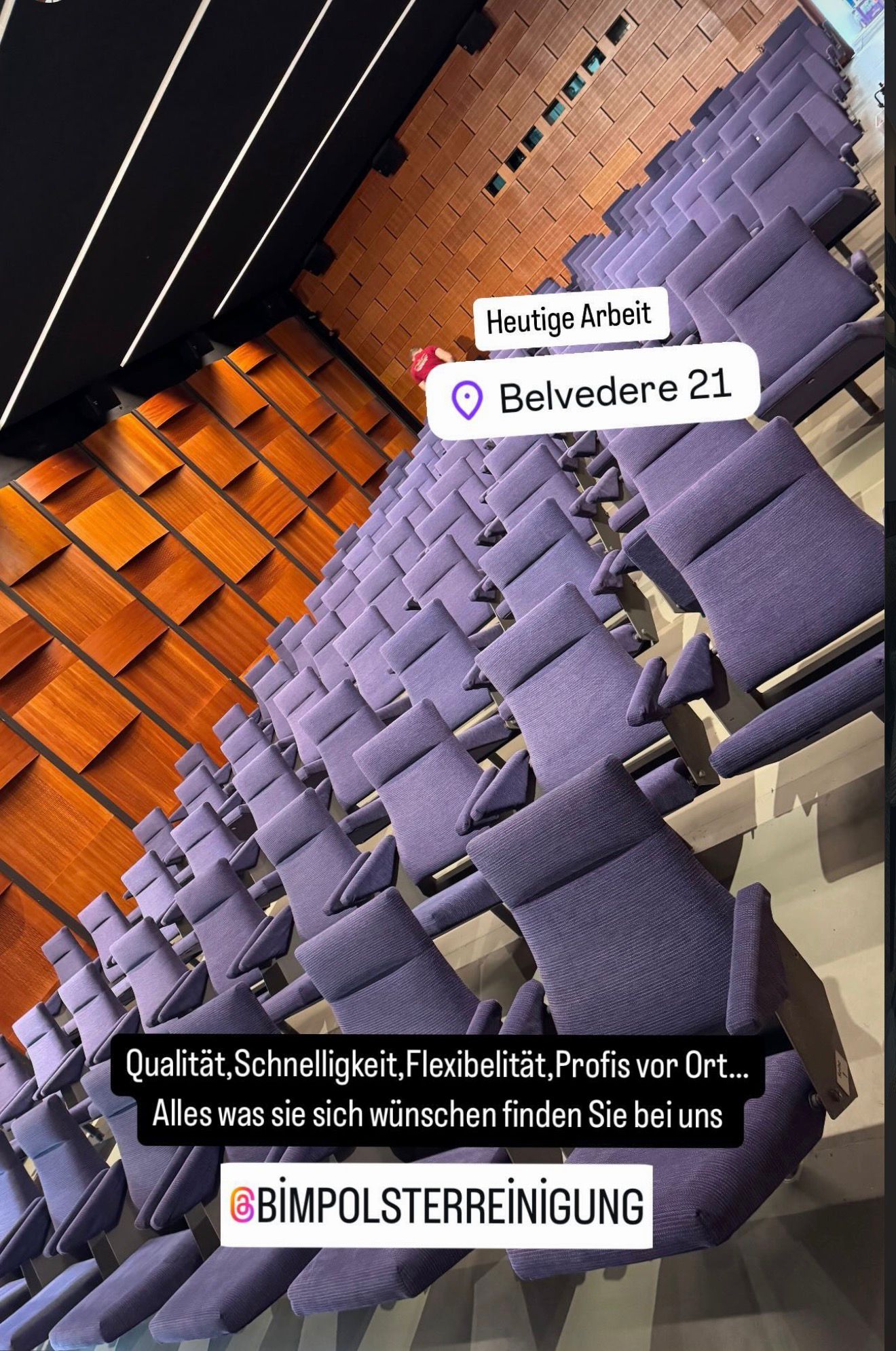 Kinosaal Polsterreinigung Belvedere 21 Wien